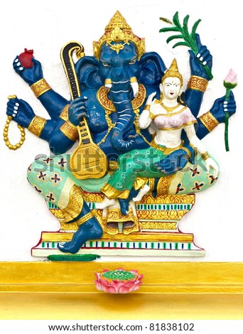 Indian God Ganesha or Hindu God Named Uchchishta Ganapati at Wat Saman temple, Thailand