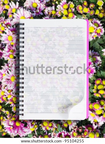 Flower paper background on flower in garden