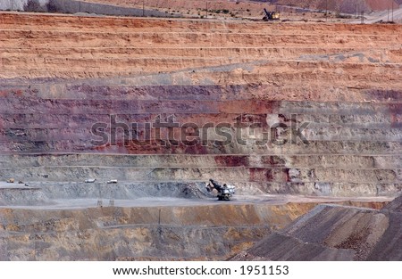 Massive surface strip mining operation.