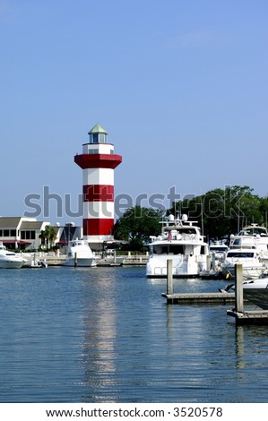 Hilton Head Island South Carolina with it\'s famous Harbour Town lighthouse.