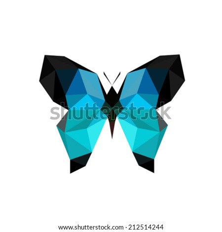 Illustration of origami blue butterfly isolated on white background Illustration of origami blue butterfly isolated on white background