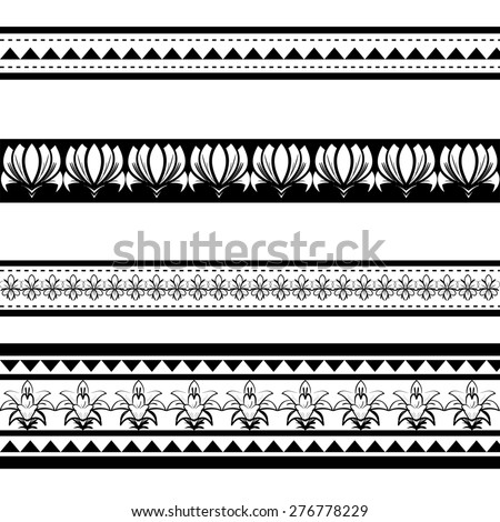 Illustration of black polynesian armband tattoo isolated on white background