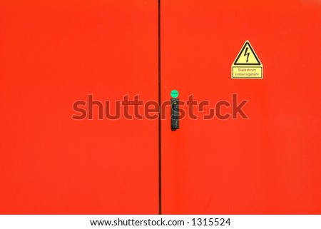 high voltage sign on door