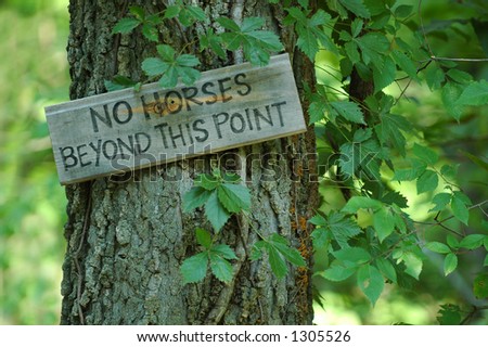 no horses sign