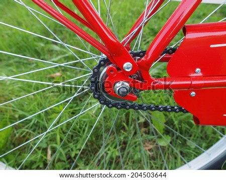 Detail of a bicycle roller chain