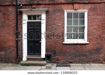 Old classic victorian door and window in England