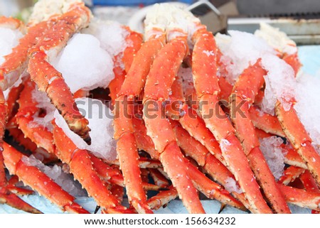 Fresh Crab Legs At A Seafood Market
