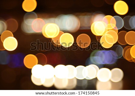 Abstract lights, flash circle, night city