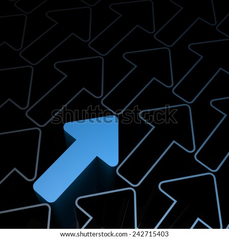 Blue arrow growth image with hi-res rendered artwork that could be used for any graphic design.