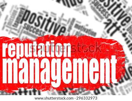 Word cloud reputation management image with hi-res rendered artwork that could be used for any graphic design.