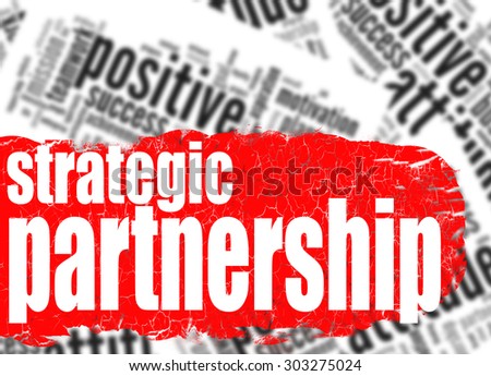 Word cloud strategic partnership image with hi-res rendered artwork that could be used for any graphic design.
