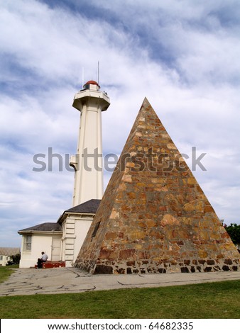 South Africa Port Elizabeth - Nelson Mandela Bay Donkin Reserve lighthouse and pyramid