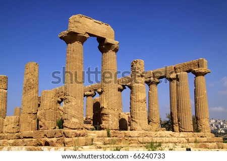 Italy Sicily Agrigento Valley of The Temples Greek ruins Temple of Era