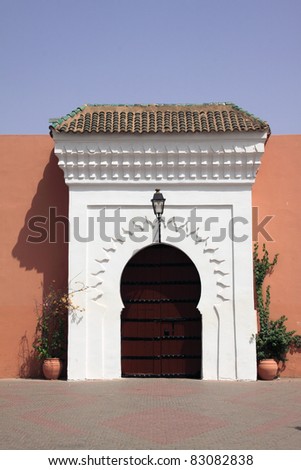 Morocco Marrakesh Beautiful Arabesque door - on of the doors to the Koutoubia Mosque complex