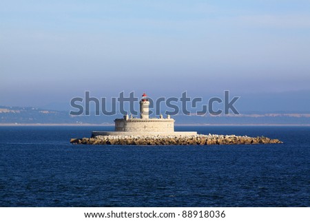 Portugal Lisbon Oeiras - Saint Lawrence fort and  lighthouse in the estuary of the  Tagus River - \