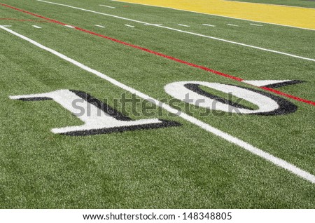 10 yard line on American Football field