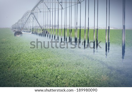 Farm watering irrigation machine system for growing crops