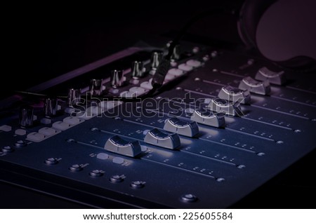 Sound recording studio technology sliders knobs