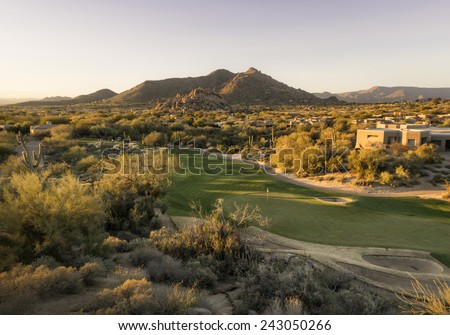 Overview of Scottsdale Arizona,USA golf course land development