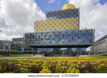 BIRMINGHAM, UNITED KINGDOM - May,3, 2015.- The Library of Birmingham, MECANOO ARCHITECTEN, Centenary Square, Birmingham, England, UK, Western Europe,