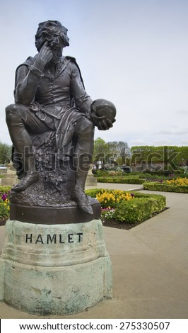 Stratford Upon Avon, England,May,4th,2015, Statue of Hamlet William Shakespeares character.