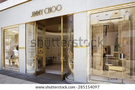 Beverly Hills, CA, USA June 2nd 2015   Jimmy Choo, the British luxury footwear brands  new Los Angeles boutique on Rodeo Drive.