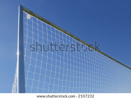 Close up of football net with area for copy.