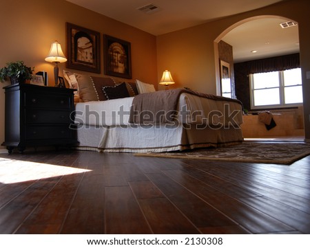 Luxury Bedrooms on Luxury Bedroom With Hardwood Flooring Stock Photo 2130308