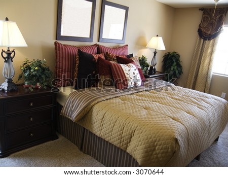 Beautiful Bedrooms on Beautiful Bedroom In New Model Home Stock Photo 3070644   Shutterstock