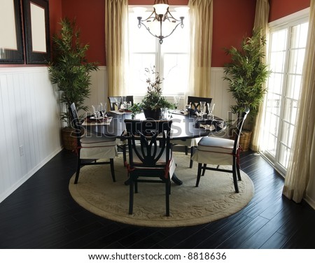 Dining Room on Beautiful Formal Dining Room Area With Rich Dark Hard Wood Flooring