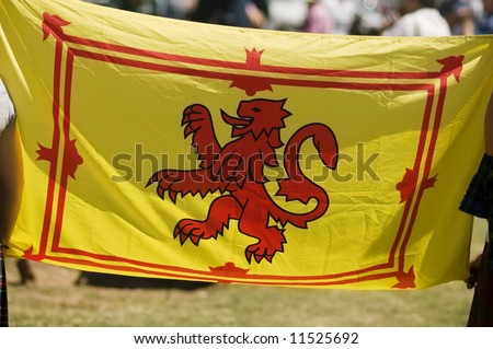 Red and Yellow Lion Rampant Scottish Flag