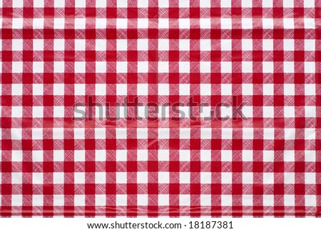 Tablecloth texture- red checked classic picnic or cafe design motif style