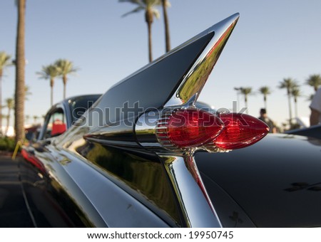 Classic American Car with cool chrome tail fin Classic American Car with cool chrome tail fin