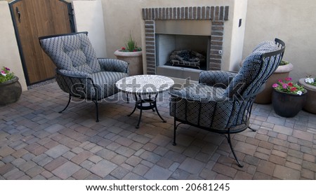 Outdoor patio lounge chair area