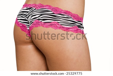 Beautiful female buttock body shape with cute zebra pattern panties