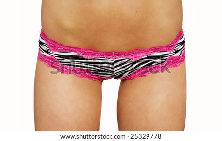 stock photo Beautiful female body shape with cute zebra pattern panties