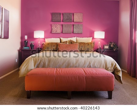 Beautiful Bedroom Interior Design Stock Photo 40226143 