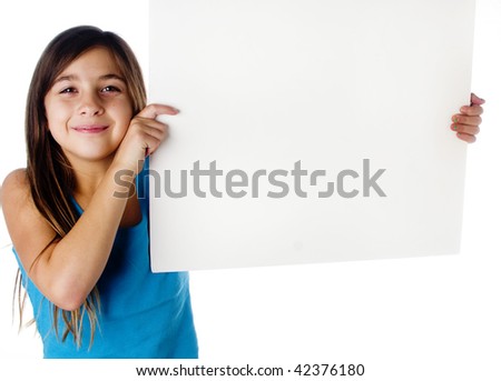 Child Holding A Blank Sign Stock Photo 42376180 : Shutterstock