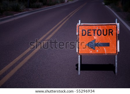 detour road sign. stock photo : Road detour sign