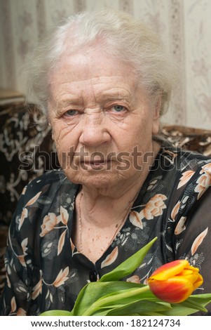 Senior woman portrait of a 88 year old lady