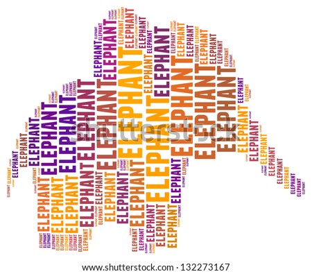 Elephant in word collage