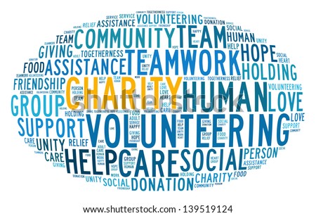Charity concept in word collage