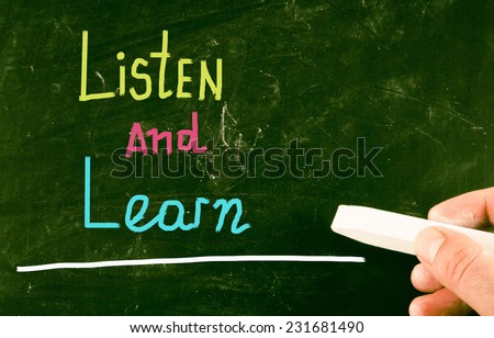 listen and learn concept