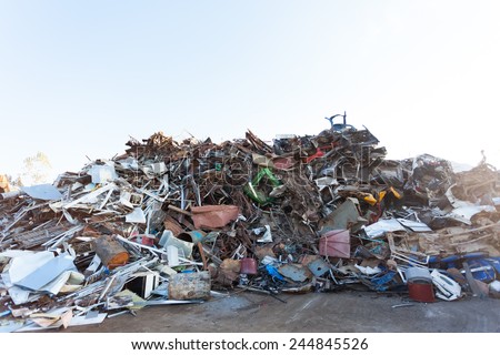 pile of waste for recycling or safe disposal