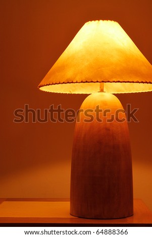An warm and classical wooden lamp in Thailand