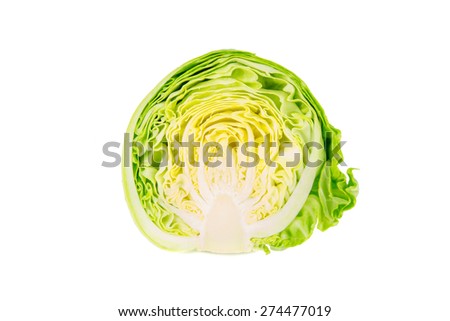 Sliced green cabbage isolated