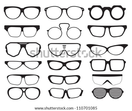 glasses and sunglasses silhouettes stock vector 110701085 glasses to sunglasses 450x380