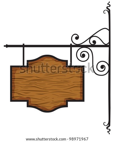 Wooden blank door sign