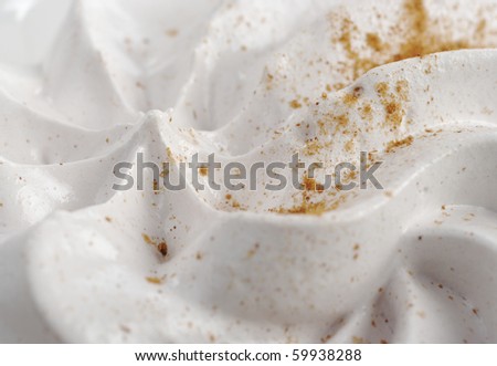 Closeup of sugar icing with cinnamon powder (Selective Focus)