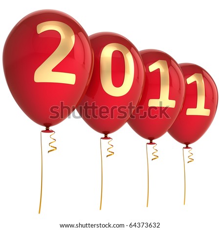 stock photo : New 2011 year balloons. This is a detailed 3d render (Hi